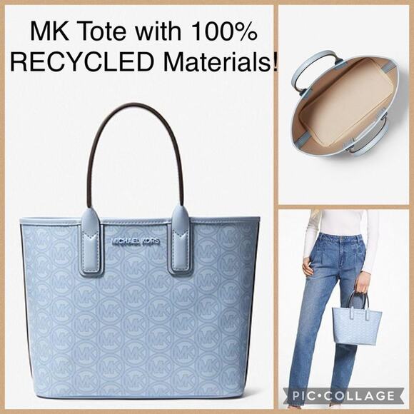 MICHAEL KORS 100% RECYCLED Eco-Friendly Tote in light blue - Picture 1 of 10